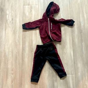 Boys Maroon and Black Track Suit - size 6/9 month